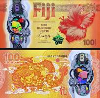 *100 centov Fiji 2022 P123 UNC, polymer - Kliknutím na obrázok zatvorte -